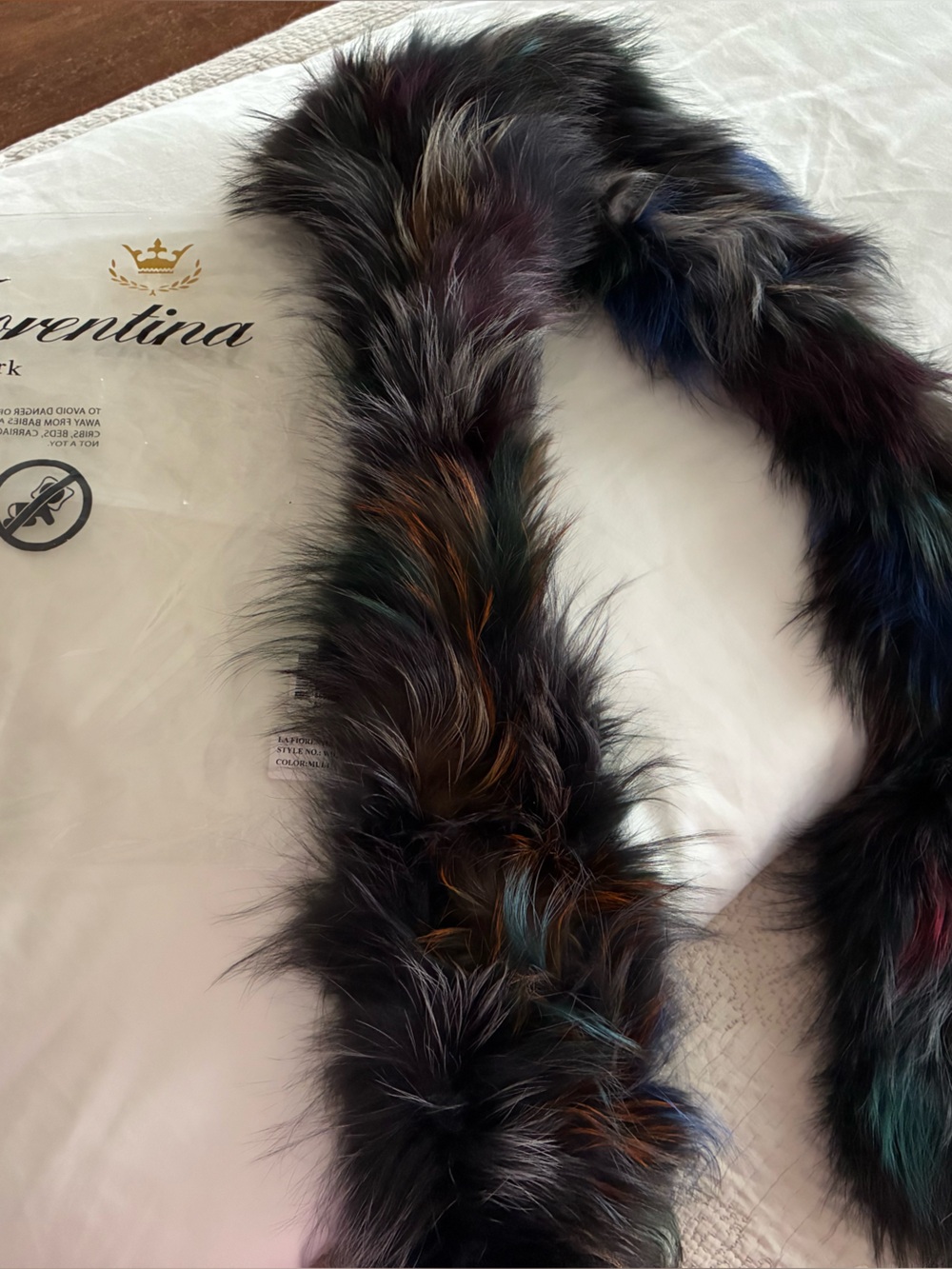 La Fiorentina multi color Fox long scarf/ wrap
